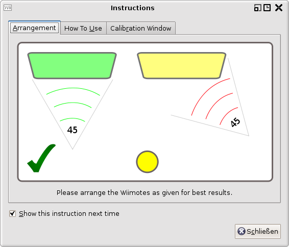 Aufstellung der Wiimote